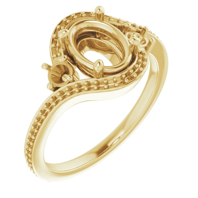 Accented Bypass Engagement Ring