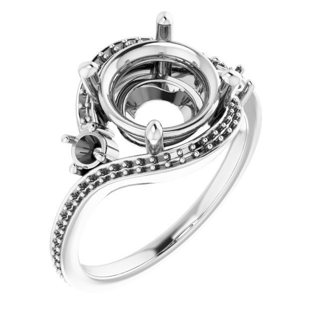 Accented Bypass Engagement Ring
