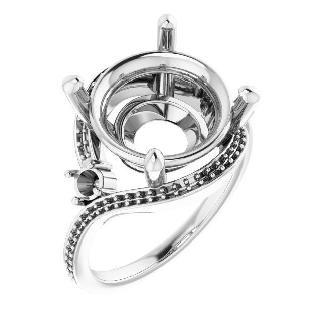 Accented Bypass Engagement Ring