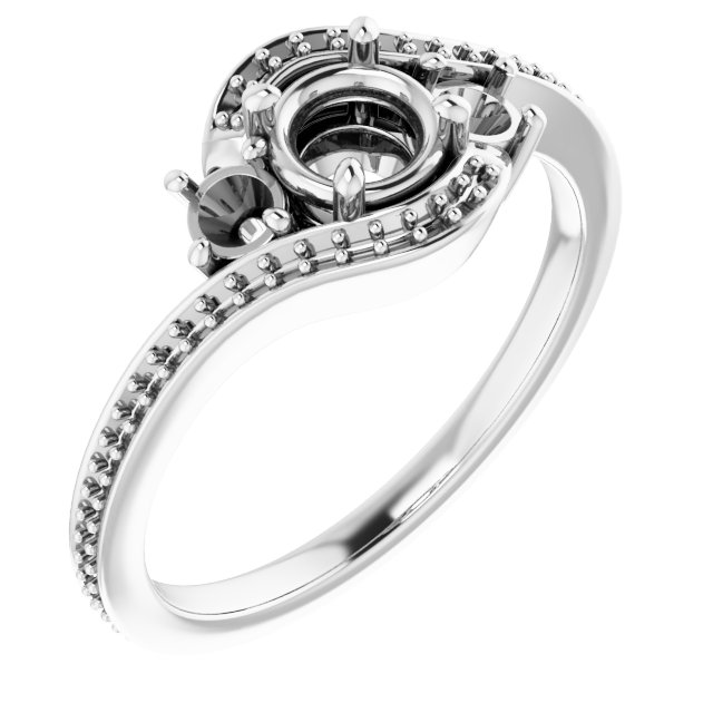 Accented Bypass Engagement Ring