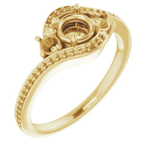 Accented Bypass Engagement Ring