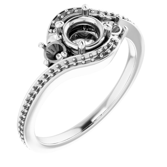 Accented Bypass Engagement Ring