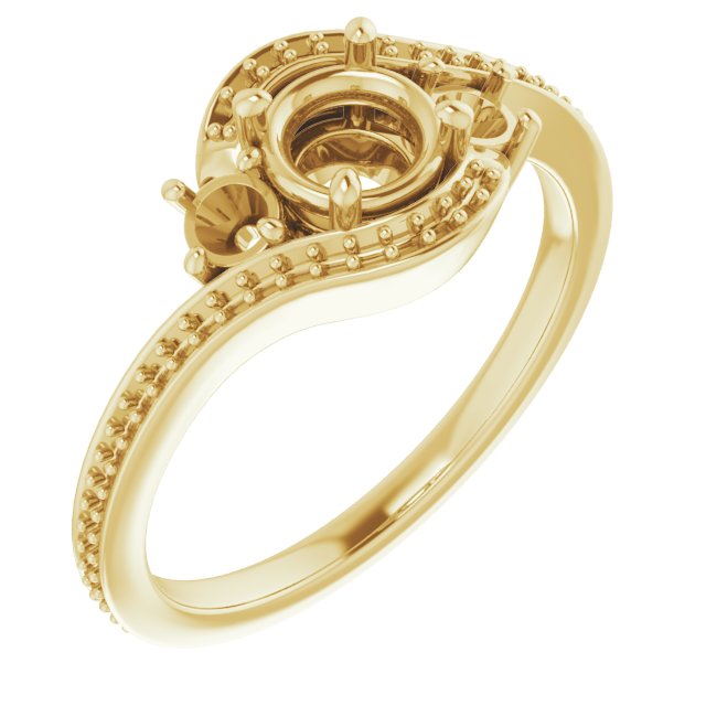 Accented Bypass Engagement Ring