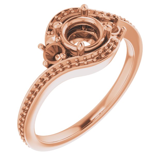 Accented Bypass Engagement Ring