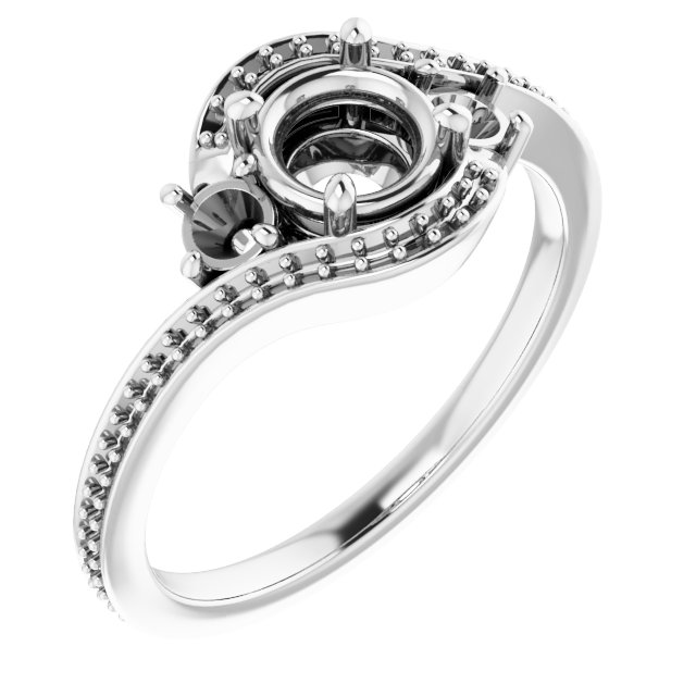 Accented Bypass Engagement Ring