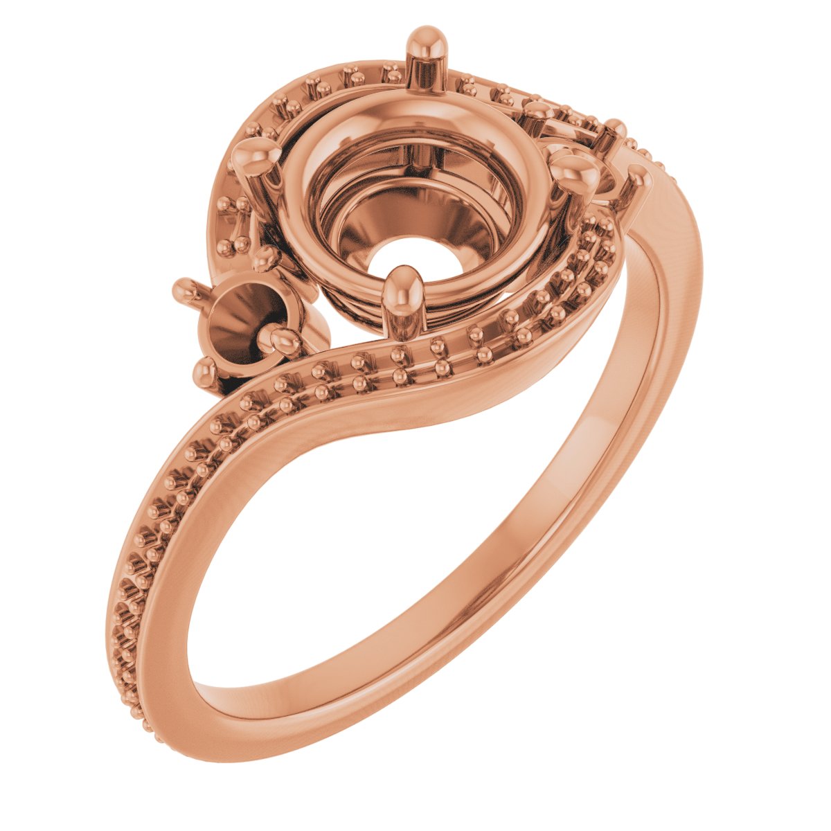 Accented Bypass Engagement Ring