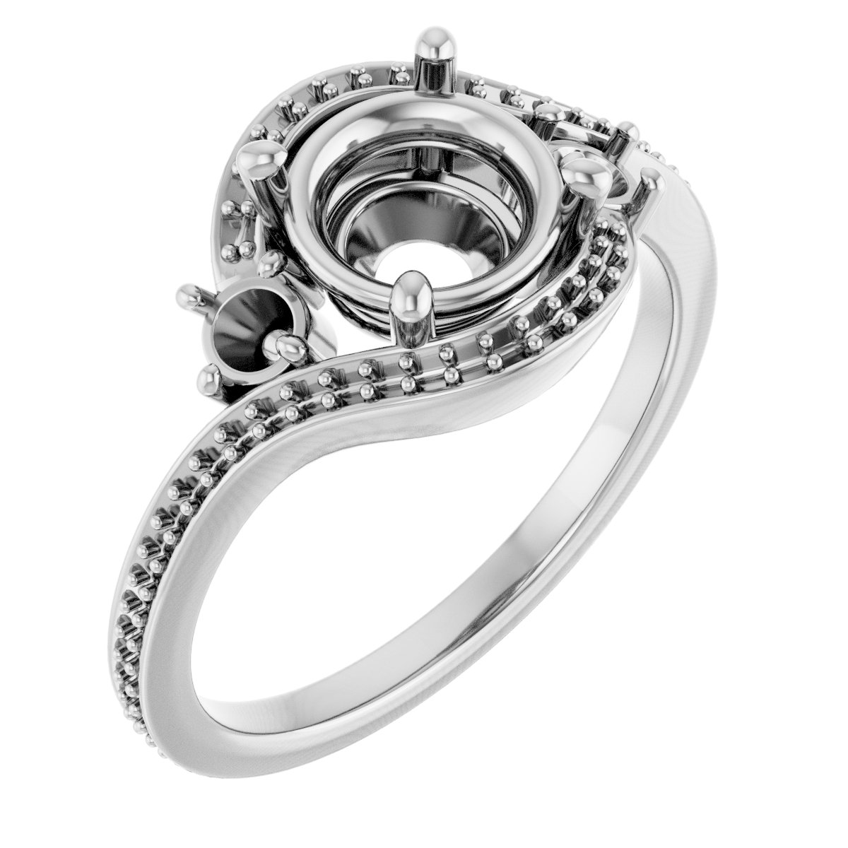 Accented Bypass Engagement Ring