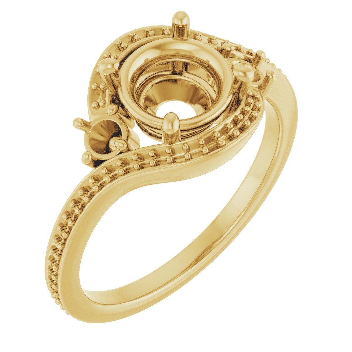 Accented Bypass Engagement Ring