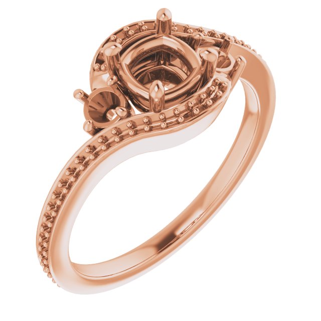 Accented Bypass Engagement Ring