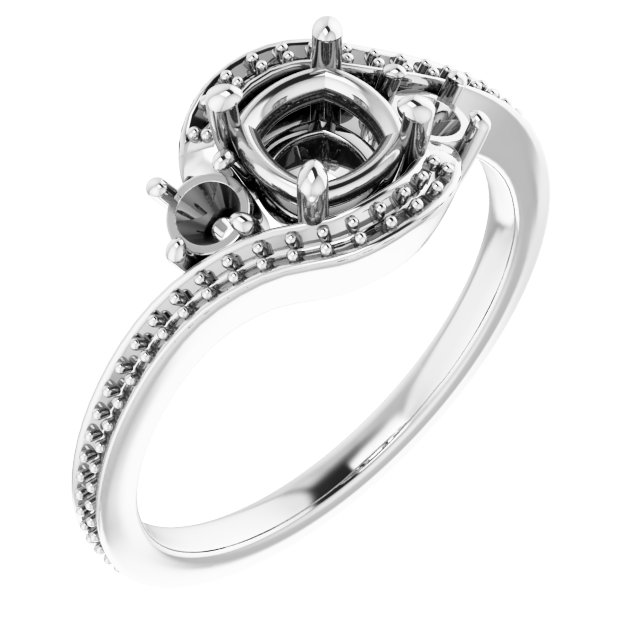Accented Bypass Engagement Ring