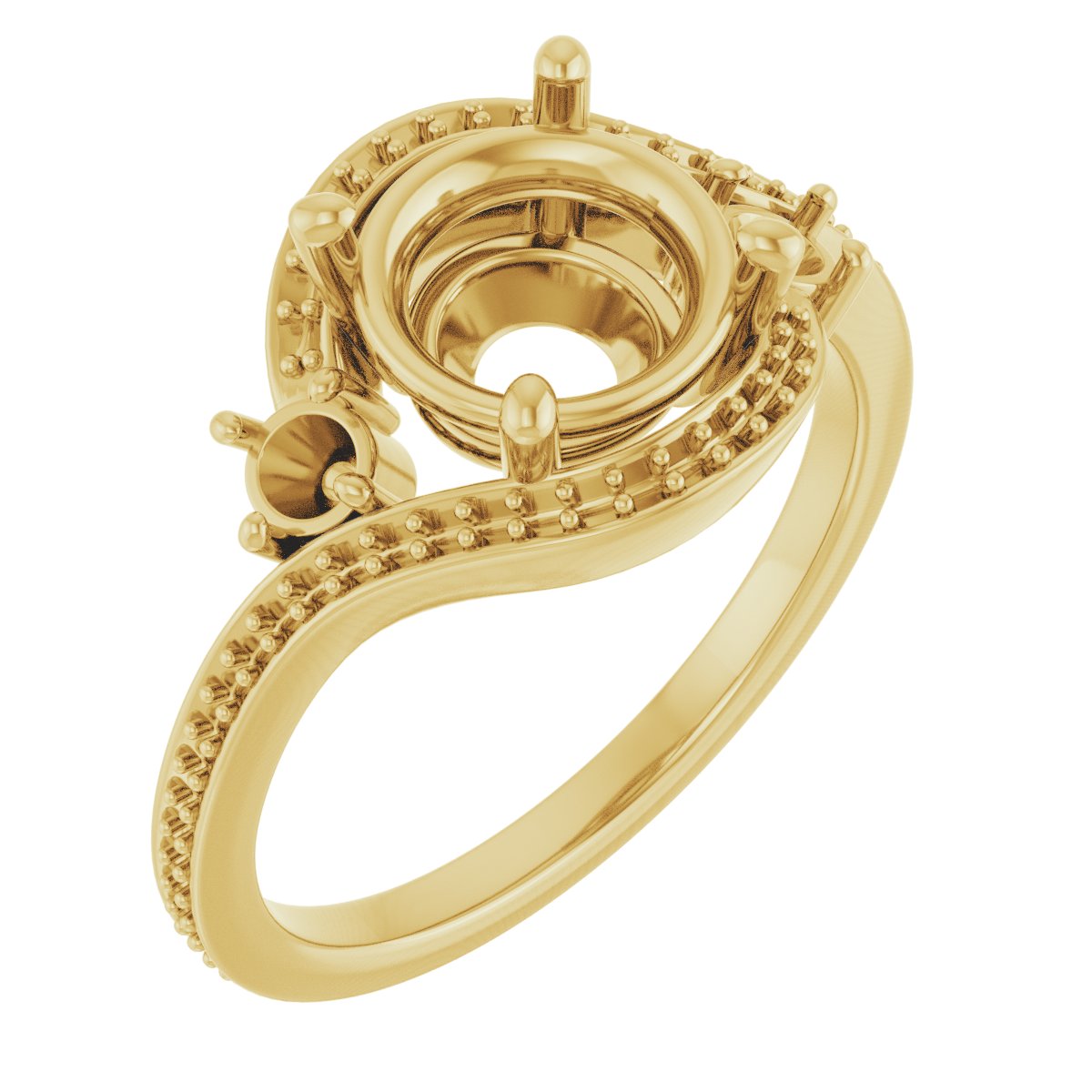 Accented Bypass Engagement Ring