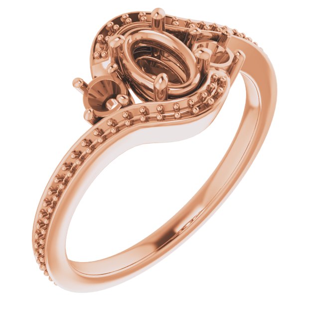 Accented Bypass Engagement Ring