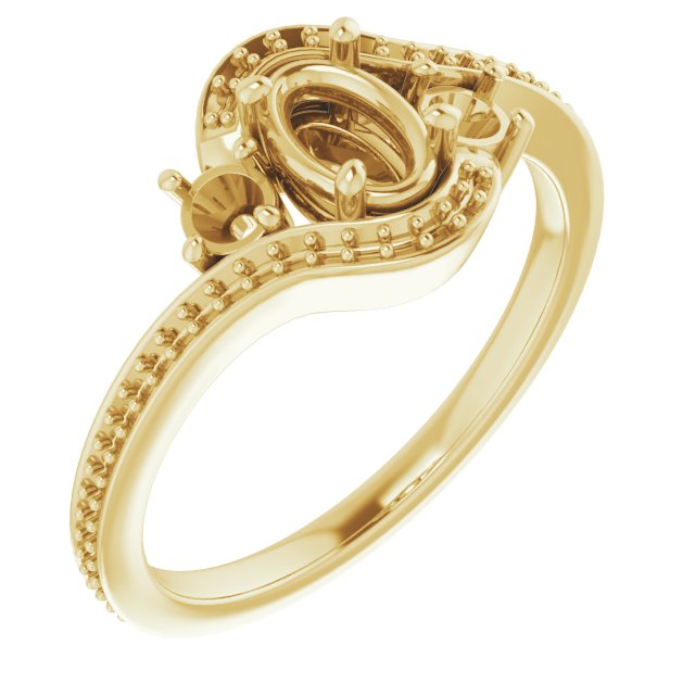 Accented Bypass Engagement Ring