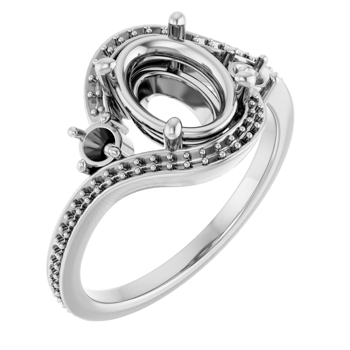 Accented Bypass Engagement Ring