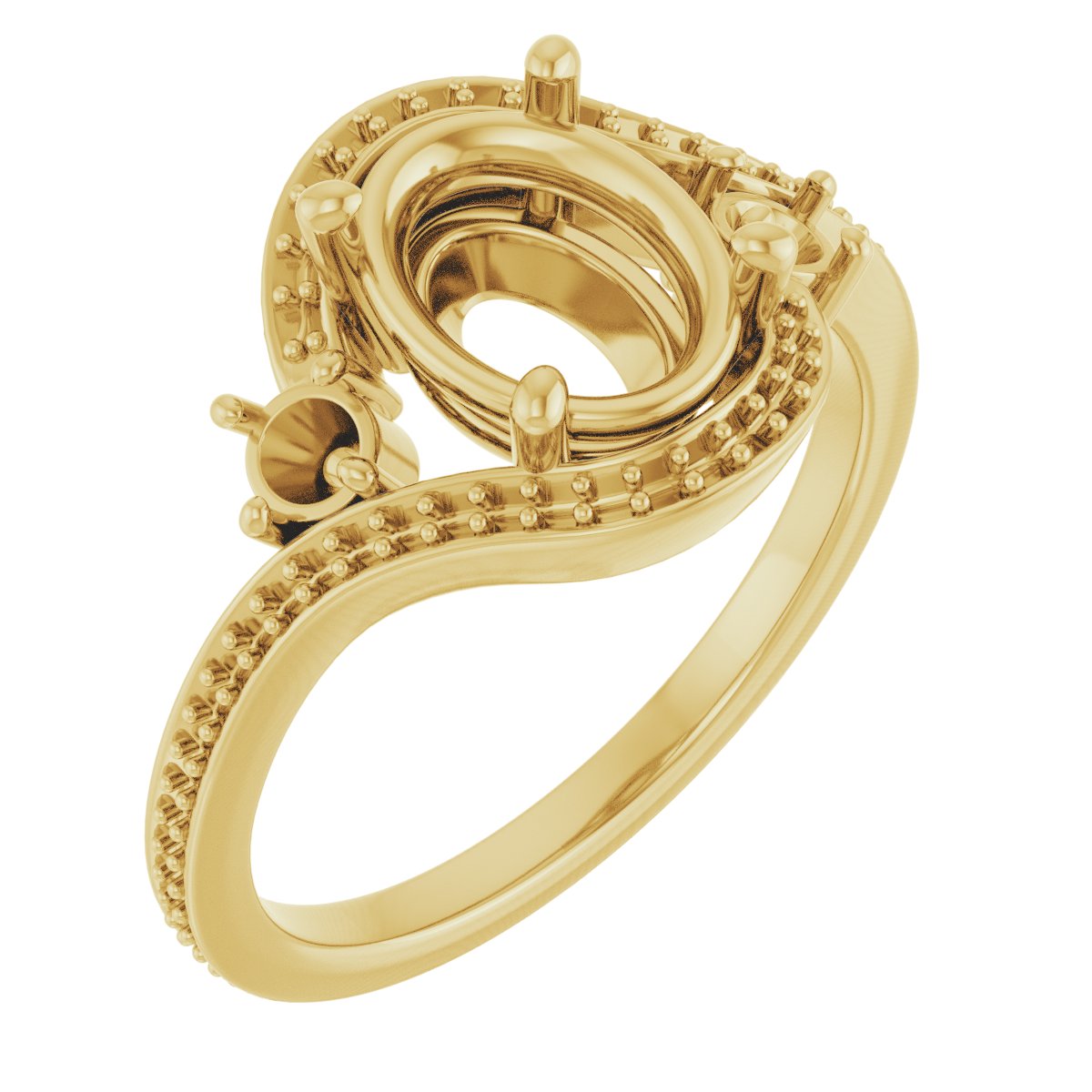 Accented Bypass Engagement Ring