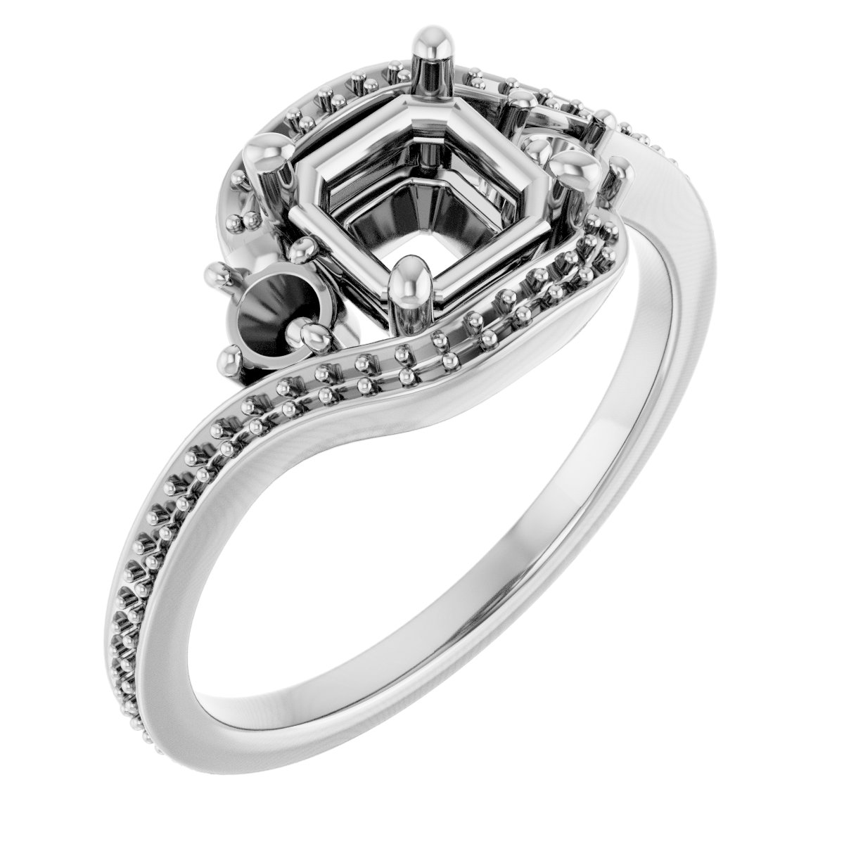 Accented Bypass Engagement Ring