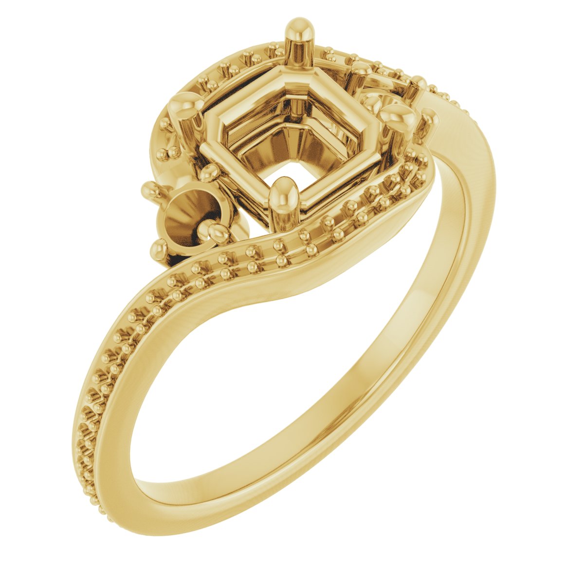 Accented Bypass Engagement Ring