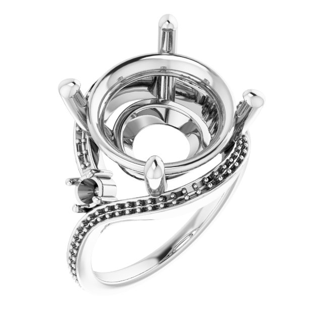 Accented Bypass Engagement Ring
