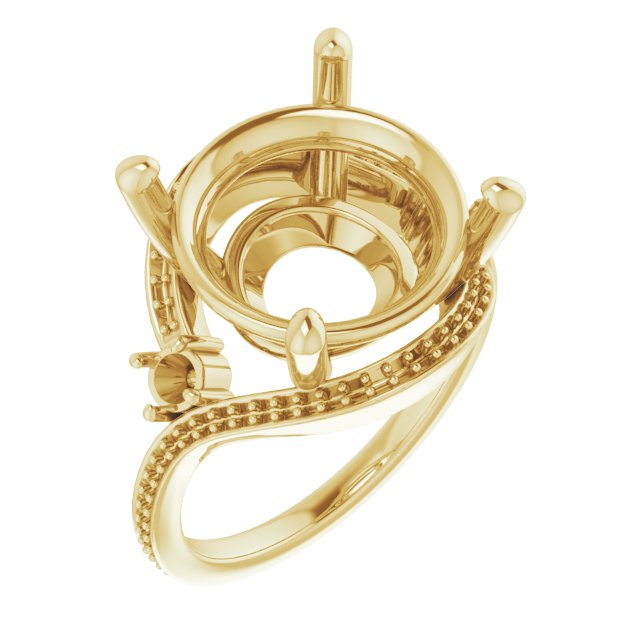 Accented Bypass Engagement Ring