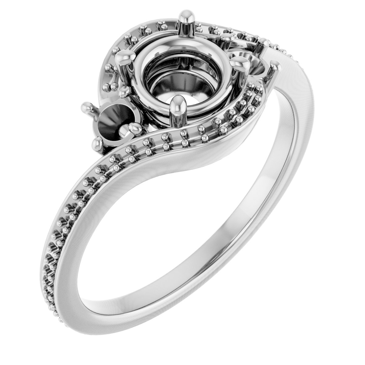 Accented Bypass Engagement Ring