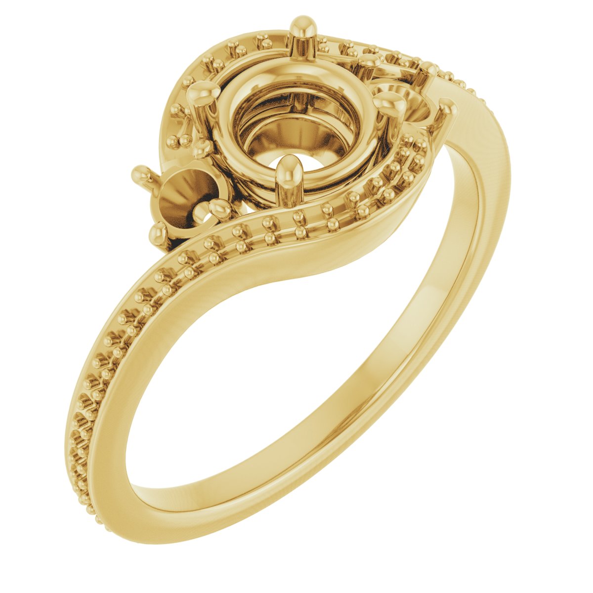 Accented Bypass Engagement Ring