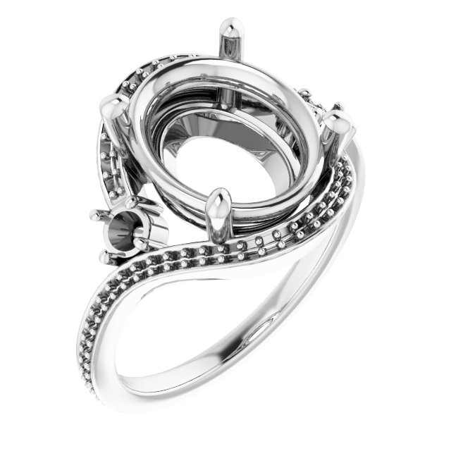 Accented Bypass Engagement Ring