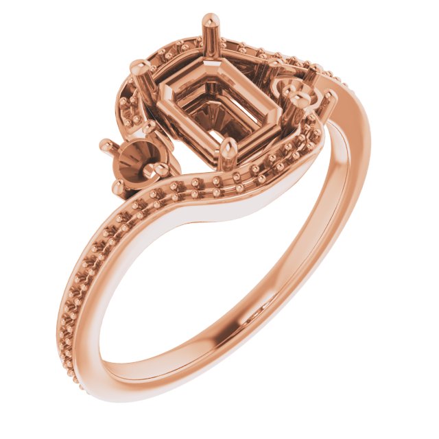 Accented Bypass Engagement Ring