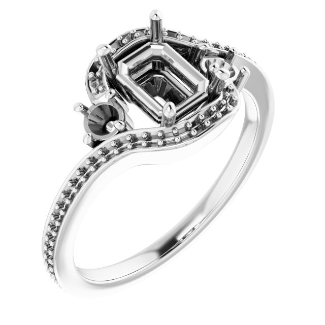 Accented Bypass Engagement Ring