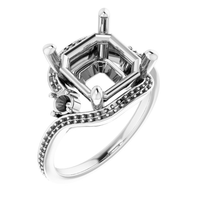Accented Bypass Engagement Ring