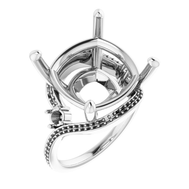 Accented Bypass Engagement Ring