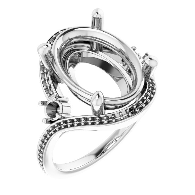 Accented Bypass Engagement Ring