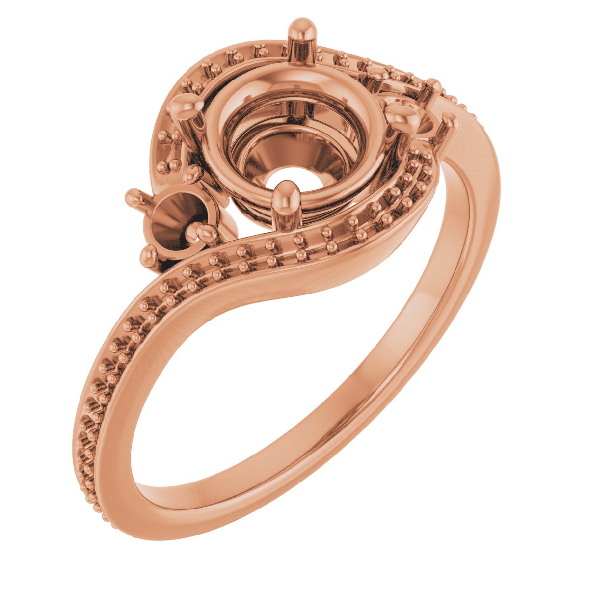 Accented Bypass Engagement Ring