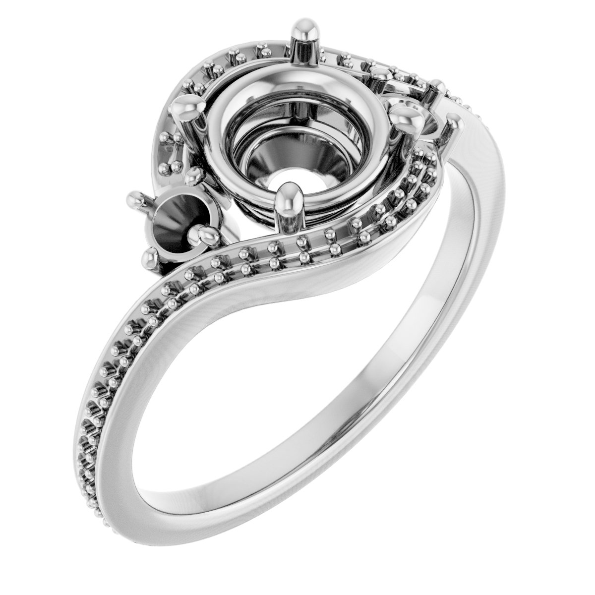 Accented Bypass Engagement Ring