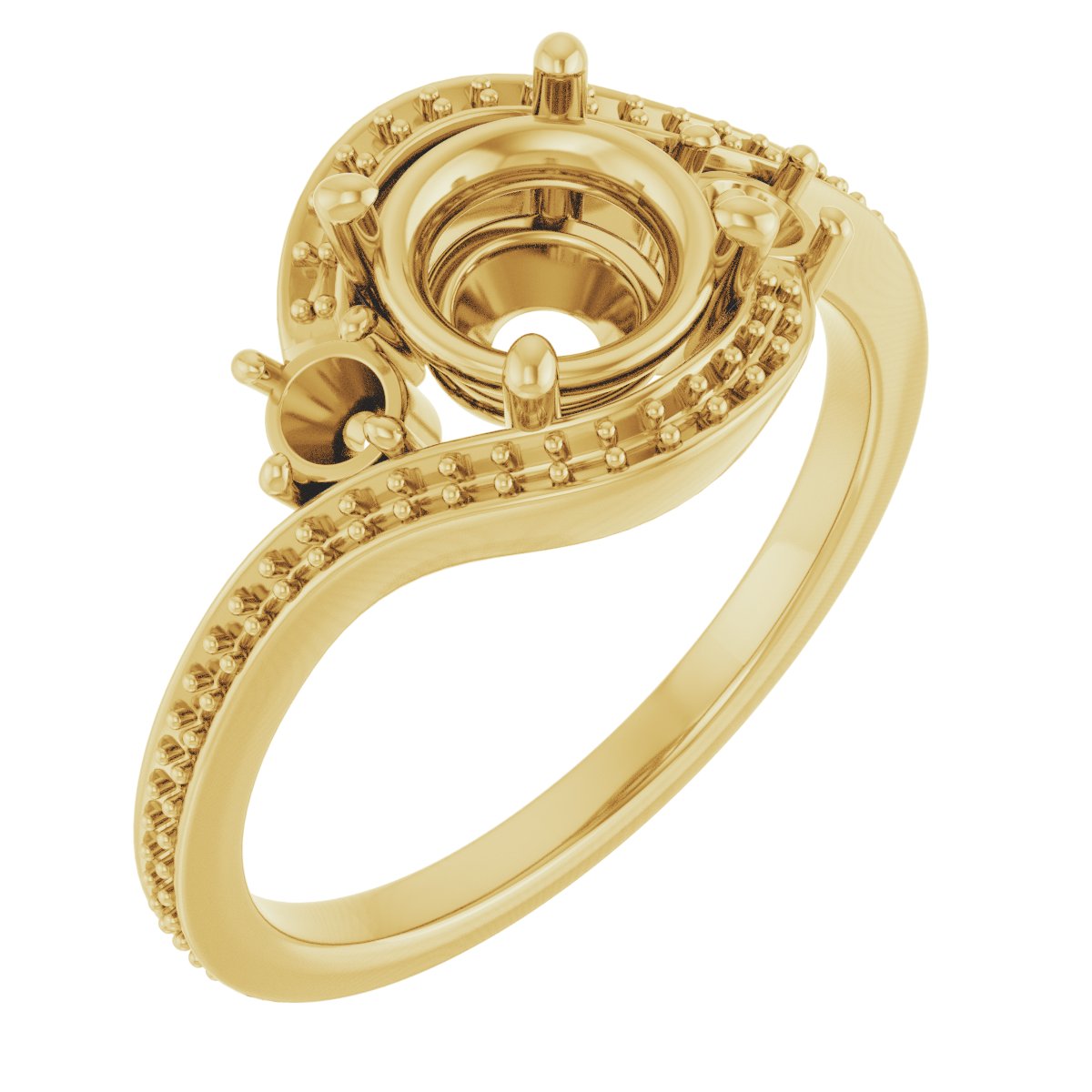 Accented Bypass Engagement Ring