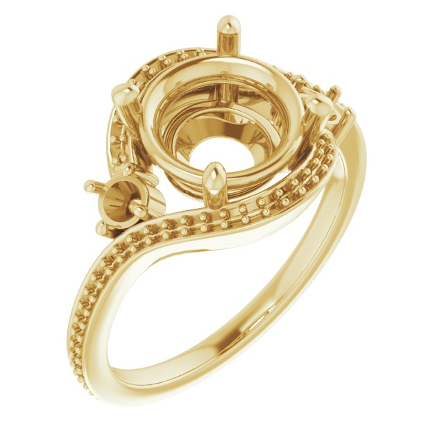 Accented Bypass Engagement Ring
