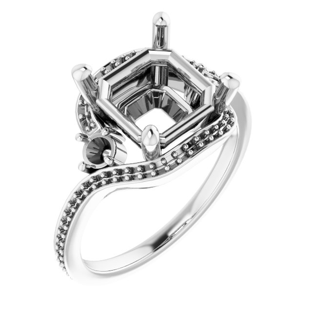 Accented Bypass Engagement Ring