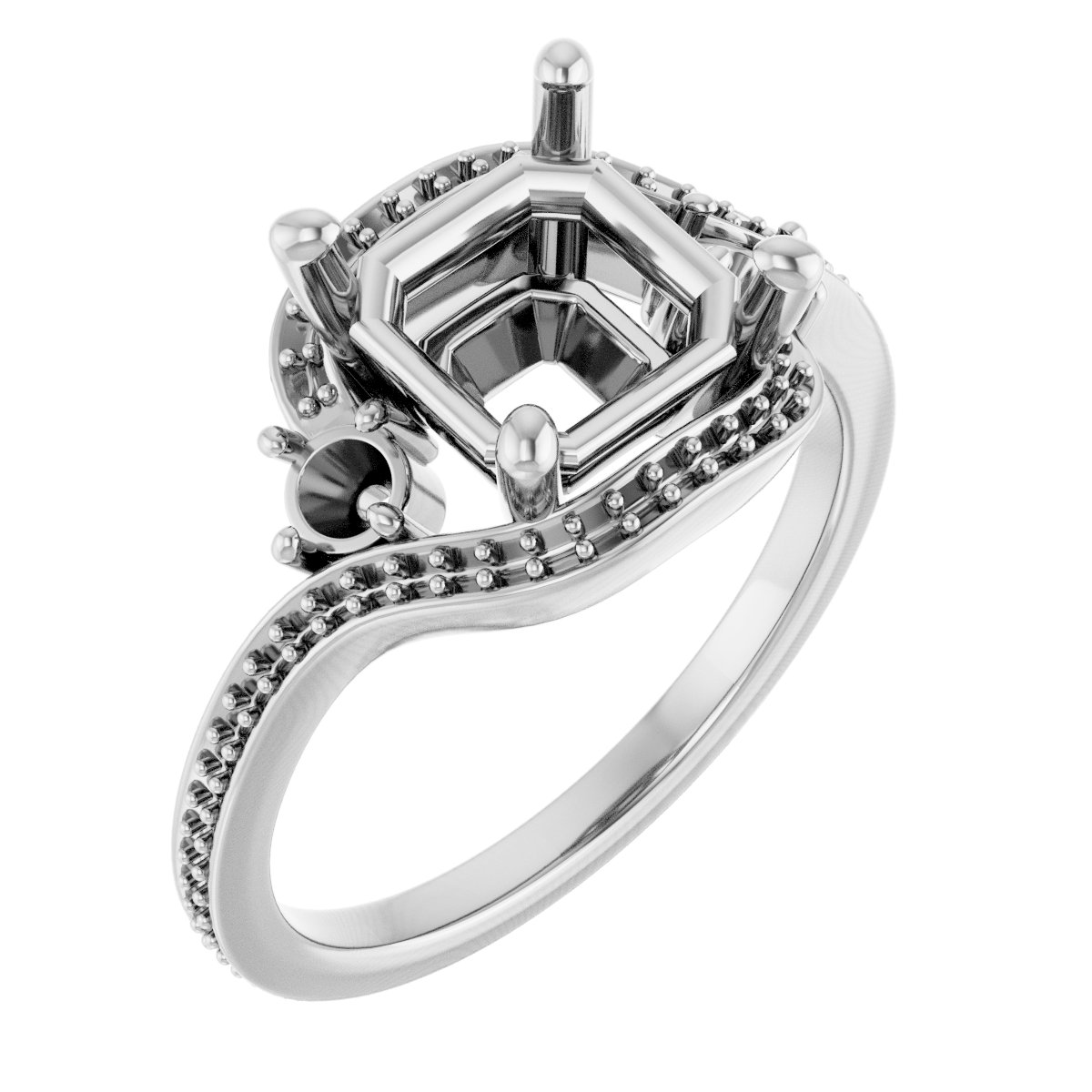 Accented Bypass Engagement Ring