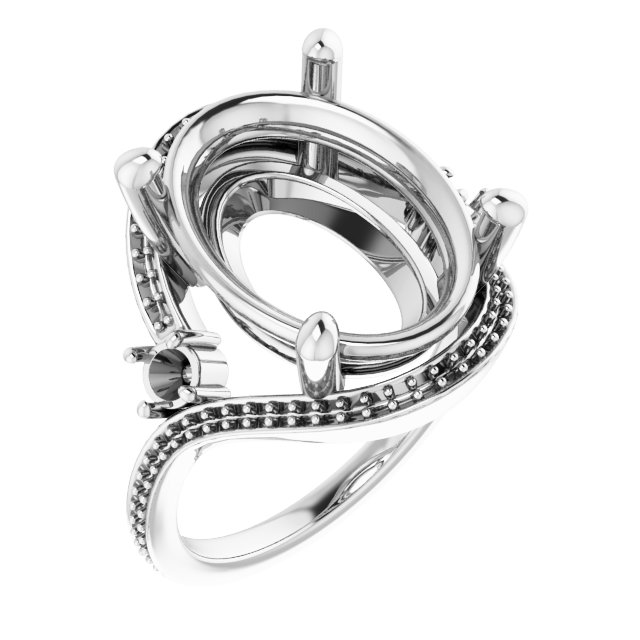 Accented Bypass Engagement Ring