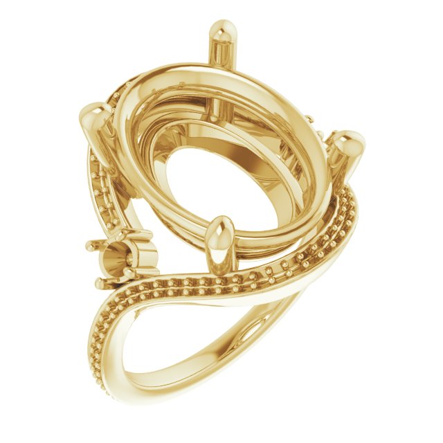 Accented Bypass Engagement Ring