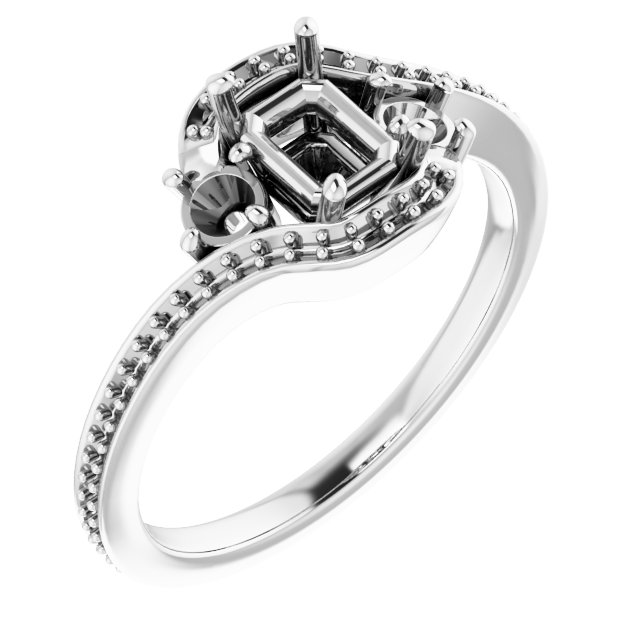 Accented Bypass Engagement Ring