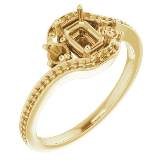 Accented Bypass Engagement Ring