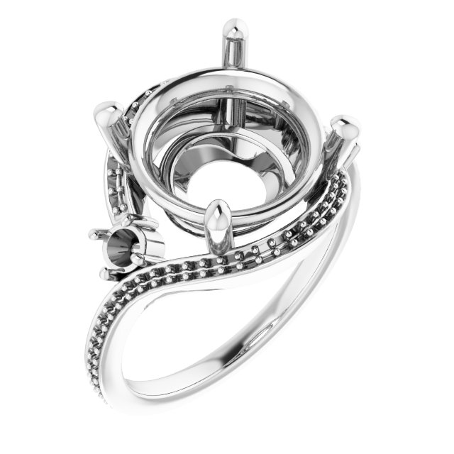 Accented Bypass Engagement Ring