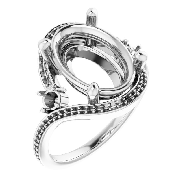 Accented Bypass Engagement Ring