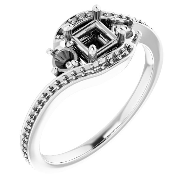 Accented Bypass Engagement Ring