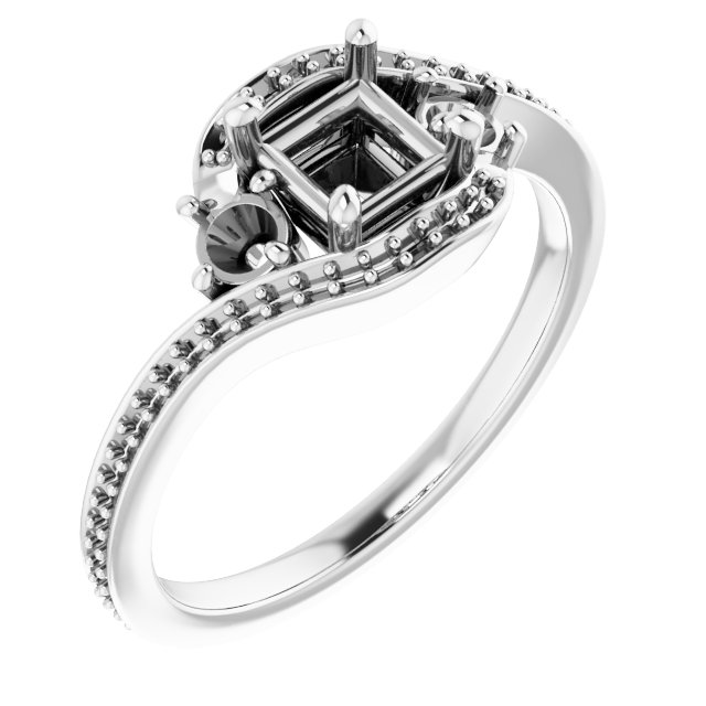 Accented Bypass Engagement Ring