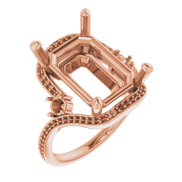 Accented Bypass Engagement Ring