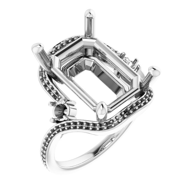 Accented Bypass Engagement Ring