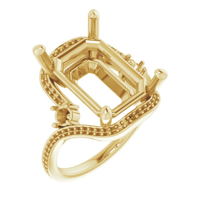 Accented Bypass Engagement Ring