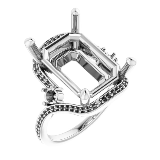 Accented Bypass Engagement Ring