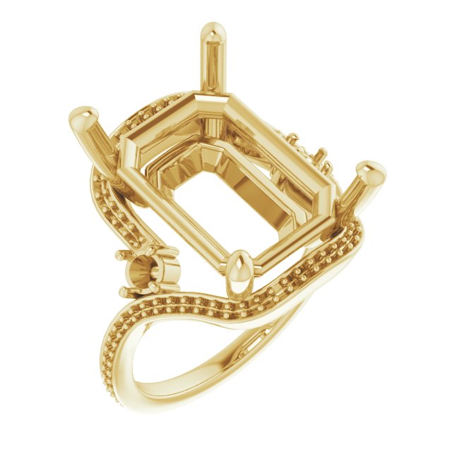 Accented Bypass Engagement Ring